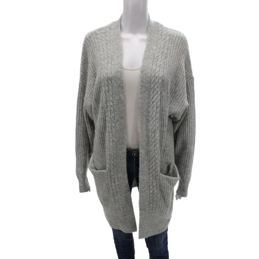 Miss Selfridge Women Cardigan Gray Long Sleeve Classic Size 6